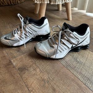 Women’s Nike Shox Metallic Silver Black White Patent Leather